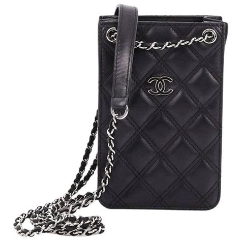 chanel phone holder crossbody bag quilted lambskin|CHANEL Lambskin Quilted Flap Phone Holder With Chain.